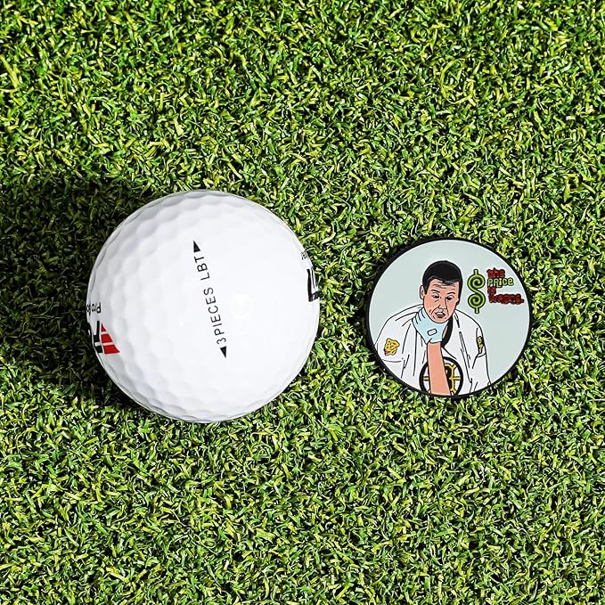 Enamel Golf Ball Marker with Magnetic Hat Clip - Funny Golf Accessories - Great Gift for Golf Lovers
