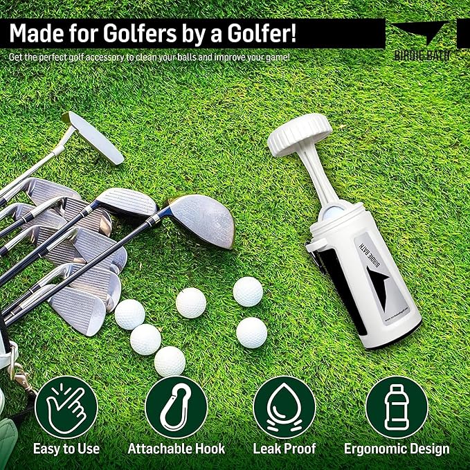 Birdie Bath Portable Golf Ball Cleaner - Ultimate Personal Golf Ball Washer