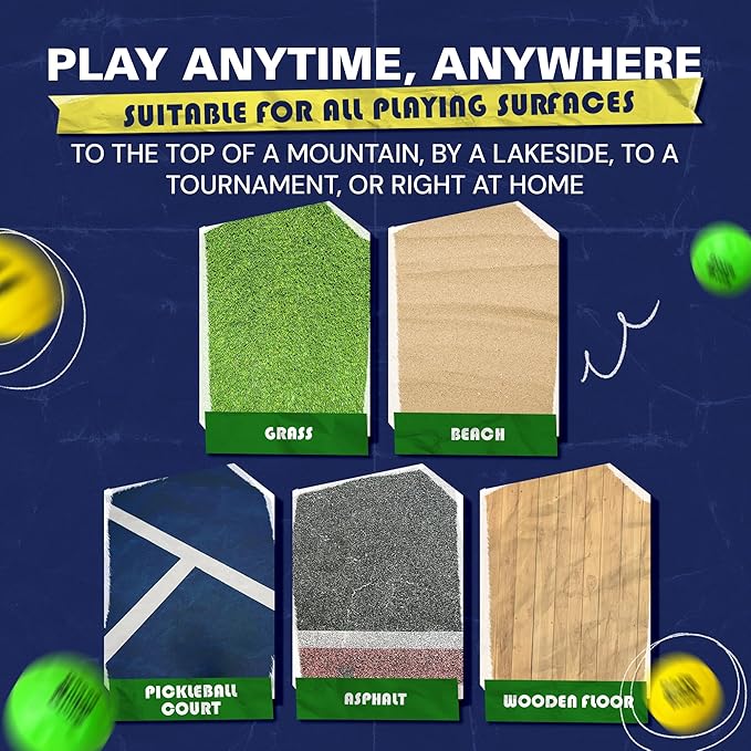 Kelso Pickleball, PU Foam Pickleball Balls for Reduced Noise, Enhances Hand-Eye Coordination, Indoor & Outdoor Use, Standard or Small Trainer-Sized Balls