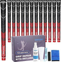 Geoleap Golf Grips Set of 13- Grips with Tapes and with All Repair Kits for Choice,Hybrid Golf Club Grips,Standard/Midsize,All Weather Contral, High Feedback & Traction.