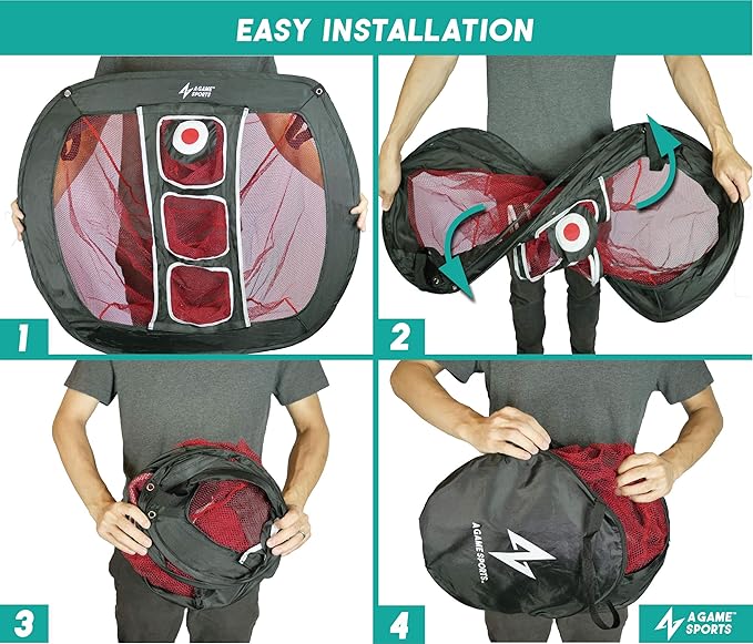 Golf Chipping Net with Mat - Practice Net for Backyard & Indoor/Outdoor Swing Training
