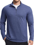 PINSPARK Men's Quarter Zip Up Pullover Mock Neck Sweatshirts Long Sleeve Golf shirts Performance Athletic Casual Workout