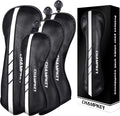 CHAMPKEY Premium Golf Head Covers for Woods and Driver - Advanced Polyurethane Synthetic Leather Golf Club Covers - Choose Between Single Cover and Full Set Covers
