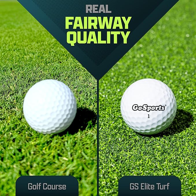GoSports Elite Golf Hitting Mats for Indoor/Outdoor Practice – Choose Size – Turf Driving Range Mats for Golf Simulators and Practice