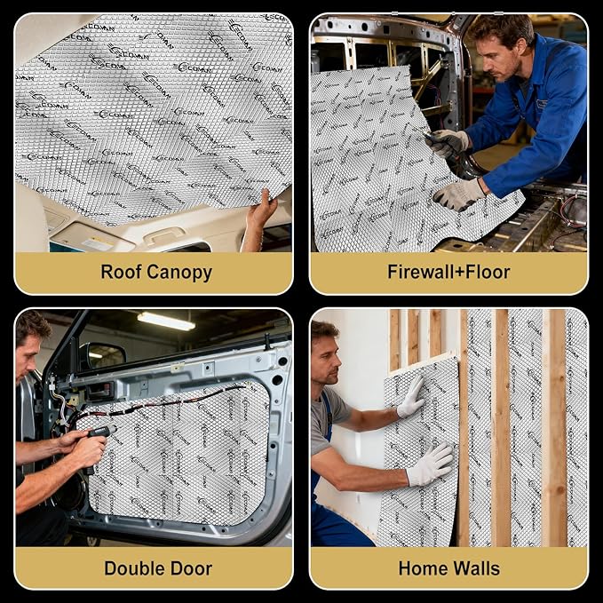 Car Sound Deadening Mat-80 mil 18 sqft Sound Deading Material - Butyl Automotive Sound Deadener, Audio Noise Insulation and Vibration Dampening