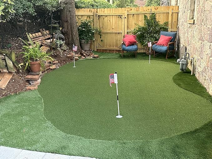 Professional Synthetic Nylon Turf Artificial Grass Indoor or Outdoor Practice Putting Golf Green 12 feet x 15 feet with 3 Precut Holes