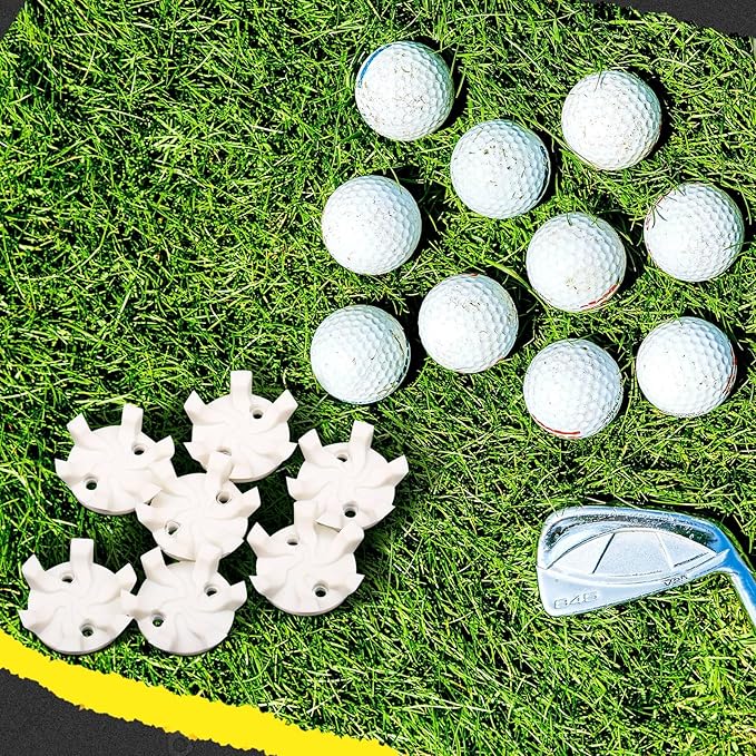Cozypower 31 Pcs Golf Spikes Set Includes 30 Pcs Golf Cleats Replacement Black Cleats Spanner Metal Thread Screw 6 mm Dia Spike Tool for Lawn Cricket Shoe Player Lover(White)