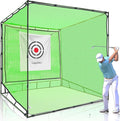 Gagalileo Golf Cage Net with Steel Frame and Target: 10X10X10FT Heavy Duty Practice Net for Backyard Driving & Indoor Driving Range Outdoor Training