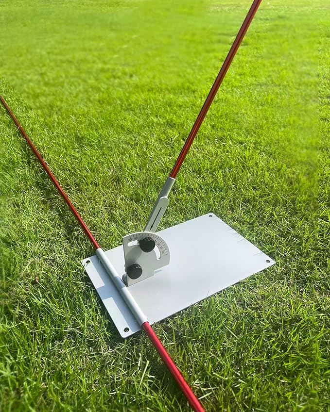 Golf Alignment Stick Training Aid Set - Upgraded Metal Rods with Foldable Angle-Adjustable Stand and Portable Bag,Golf Swing Trainer for Swing Plane, Aim, and Putting Alignment,Golf Accessories Gifts