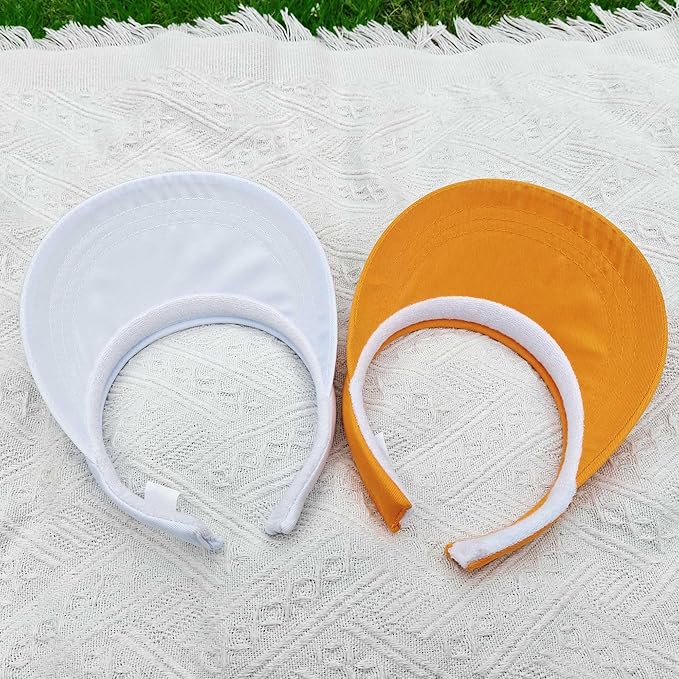 2 Pack Visor Women Men Sun Hat Clip On Visors Adjustable Sport Wide Brim Cap