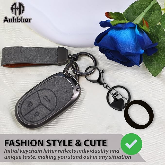 Metal Heart Alphabet Keychain for Women, Girls - Cute Initial Letter Accessories for Purse, Bag Charms and Backpack
