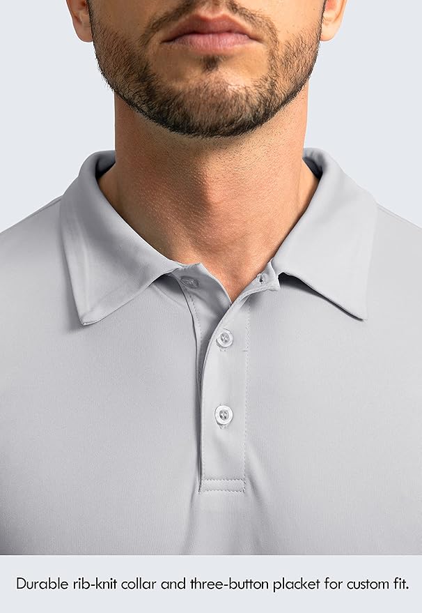 Men's Polo Shirt Long Sleeve Golf Shirts Lightweight UPF 50+ Sun Protection Cool Shirts for Men Work Fishing Outdoor
