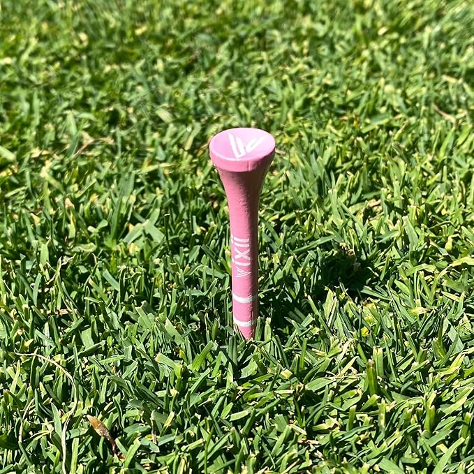 S.M.A.R.T. Bamboo Golf Tees - Durable and Reliable Pink Golf Tees for Women 50Pcs, Three Marking Options (1.25" 1.5" 1.7"), Reduced Ball Spin, Less Friction & Height Markers for Perfect Trajectory