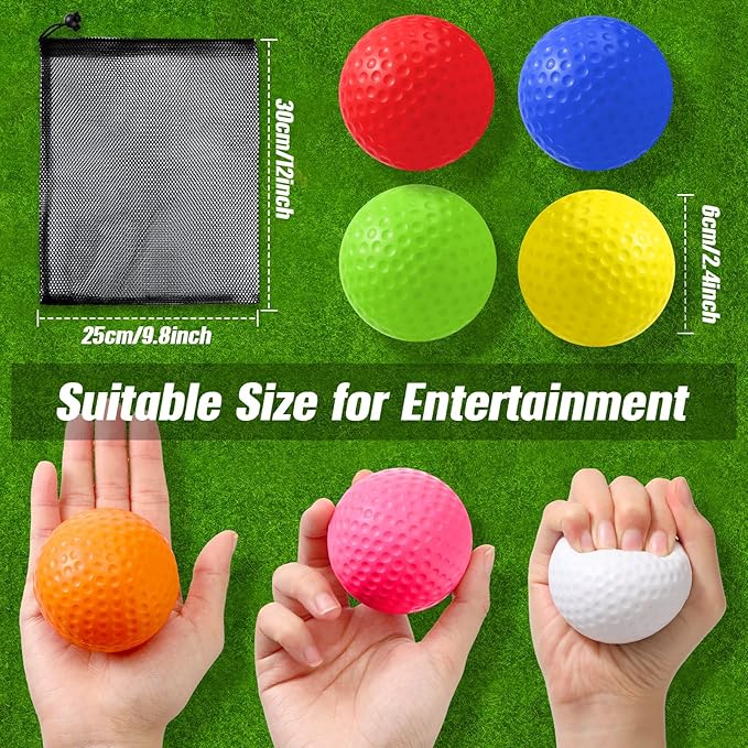 Libima 20 Pcs Mini Golf Stress Ball Bulk 2.5 Inch Foam Practice Balls Stress Relief Sports Ball with Storage Bag for Golf Birthday Party Favors Carnival Reward Classroom Stocking Stuffers