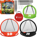 Vitality Sports Golf Chipping Net, 3PCS Pop-Up Golf Practice Net for Backyard, Indoor Outdoor Chipping Game with 3 Targets, 1 Hitting Mat, 20 Balls, Tee Box