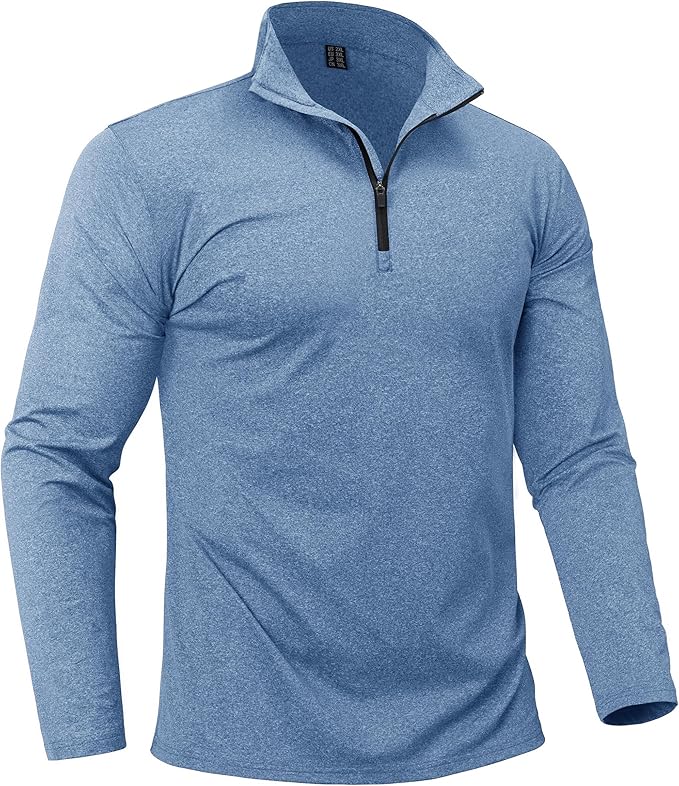 Boladeci Men's Quarter Zip Pullover Premium Fleece Lined Heather Long Sleeve Golf Shirts Midweight 1/4 Half Zip Sweatshirts
