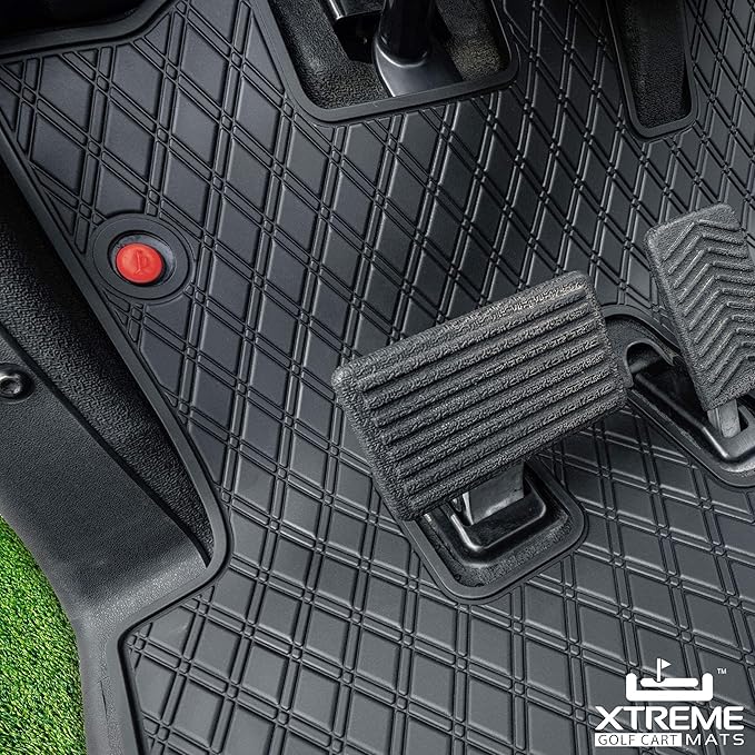 Xtreme Mats EZGO RXV Golf Cart Mat, Full Coverage Golf Cart Floor Liner Mat - Only Fits EZGO RXV (2008-2022) & 2Five (2009+) - All Black
