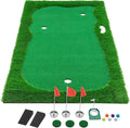 Golf Putting Green Mat Professional Practice Mat with Putter,Movable Golf Cup, Slope Pad Professional Practice Mat for Outdoor/Indoor Training