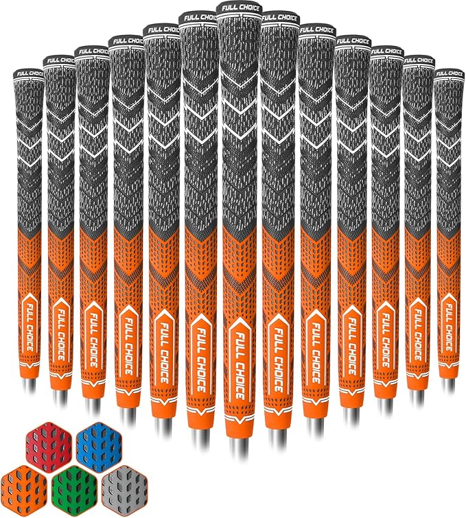 Cross Corded Golf Grips 13 Pack, Low Taper Design, Choose from 13 Grips or 13 Grips with All Kits, 3 Sizes 5 Colors Options, Multi-compound Hybrid Golf Club Grips, CG01 Series