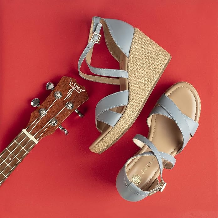 JATAREA Leather Wedge Sandals for Women | Women's Sandals Perfect for Summer