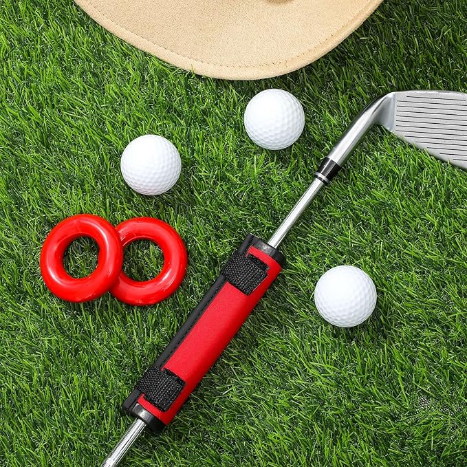 Golf Club Weights Golf Swing Weights for Practice and Warm Up Golf Swing Trainer Rings Golf Swing Weights Stripe with 2 Pcs Weighted Golf Donut Accessory Equipment Tool for Golf Clubs
