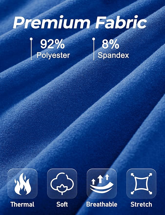 Boladeci Men's Quarter Zip Pullover Premium Fleece Lined Long Sleeve Golf Shirts Warm Hiking Shirts Lightweight Sweatshirts