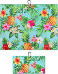 Microfiber Golf Towels for Golf Bags & Carts - Premium Weave Waffle & Ball Towels with Carabiner Clip, Essential Accessories for Men, Women and Kids, Golfer Gifts, Set of 2 (Pineapple Tropics)