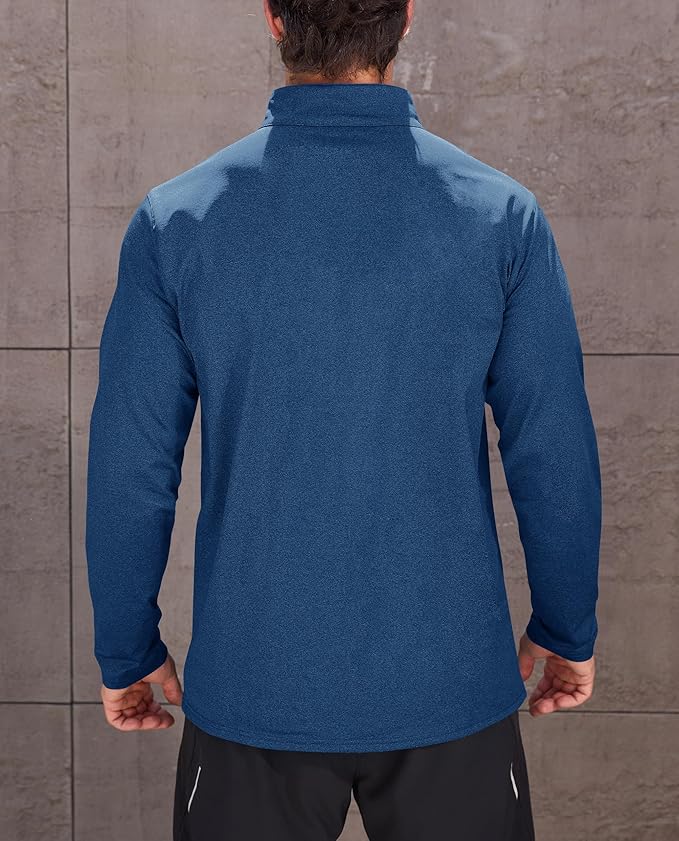 KEFITEVD Men's Quarter Zip Pullover Fleece Lined Long Sleeve Golf Shirt 1/4 Zip Sweatshirts Thermal Winter Sweaters