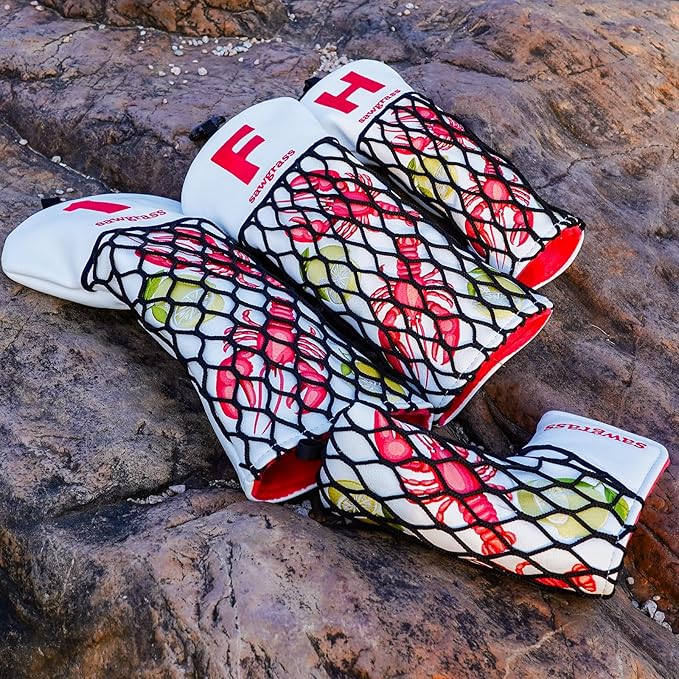 Craftsman Lobster Golf Club Head Covers Funny Golf Headcovers for Driver Fairway Utility/Hybrid Woods Headcovers Putter Headcover for Blade