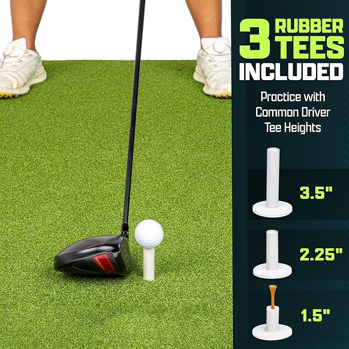 GoSports Elite Golf Hitting Mats for Indoor/Outdoor Practice – Choose Size – Turf Driving Range Mats for Golf Simulators and Practice