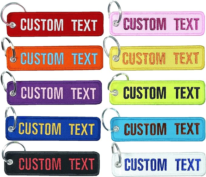N A Custom Embroidery Keychain, Personalized Keychain 1 PC, Car Key Chains for Men Double Side, Cute Keychains for Women (Fabric)