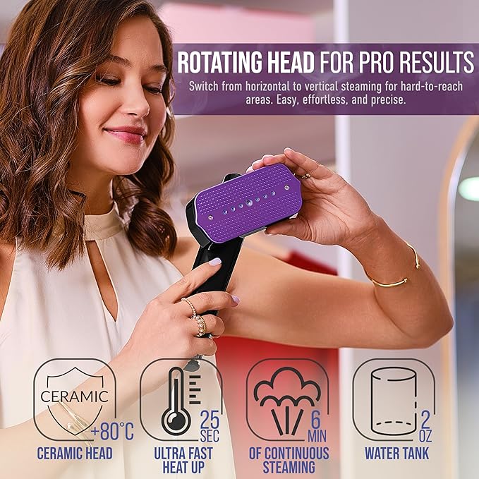 Travel Garment Steamer & Mini Steam Iron – 1200W Handheld Clothes Steamer, 4 Modes, 20s Fast Heating, Wrinkle Remover for Home & Travel Portable Fabric Steamer for Clothing & Bedding – Black