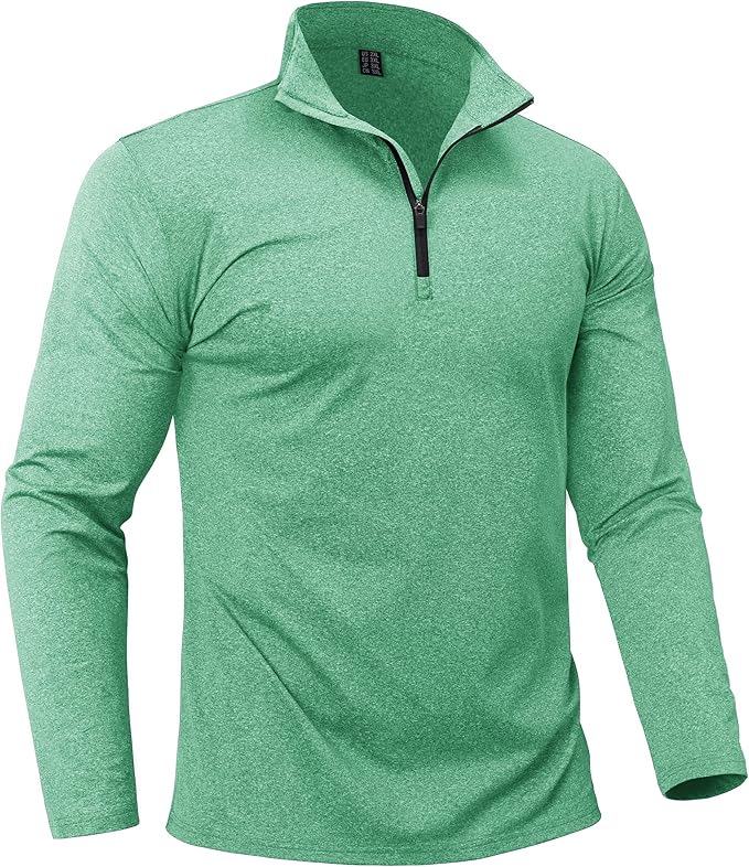 Boladeci Men's Quarter Zip Pullover Premium Fleece Lined Heather Long Sleeve Golf Shirts Midweight 1/4 Half Zip Sweatshirts