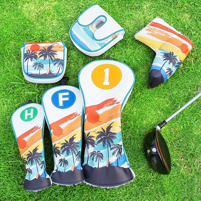 Golf Putter Cover Half Mallet Golf Club Head Covers Protector Magnetic Closure for Scotty Cameron Taylormade Odyssey Club Headcover Coco