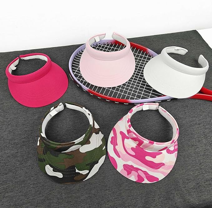 3 Pack Sports Sun Visor Hat Women Men Adjustable Clip On Visors Outdoor Golf Beach Cap