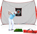 Gagalielo Golf Hitting Net：Professional Practice Accuracy with Target Mat Driving Swing Indoor Outdoor Training Backyard Garage Gift for Golfers