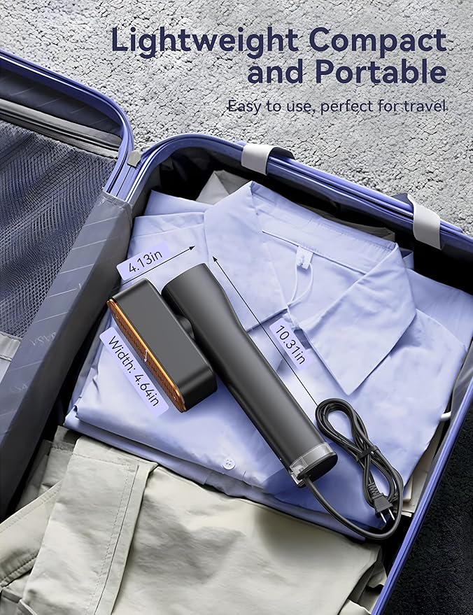 Steamer for Clothes,Sundu Portable 2-in-1 Travel Steamer&Iron,15s Fast Heat-up,100ml Water Tank,Ironing Gloves,25 Min Powerful Continuous Steam,1200W&4 Modes Light Steam Iron for Travel&Home(Gray)
