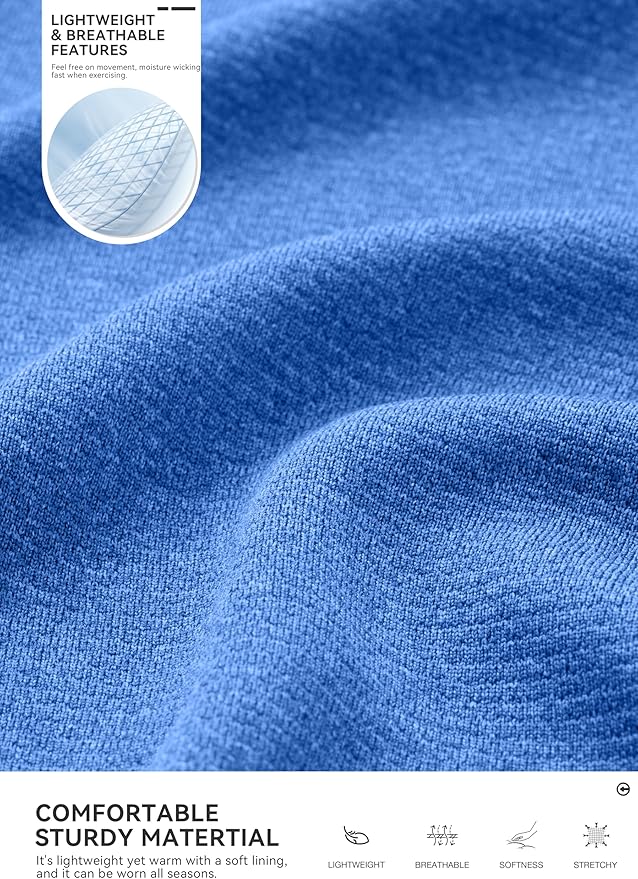 Obla Golf Quarter Zip Pullover for Men Mock Neck Sweatshirt Lightweight Sun Protection Men's Long Sleeve Golf Shirt