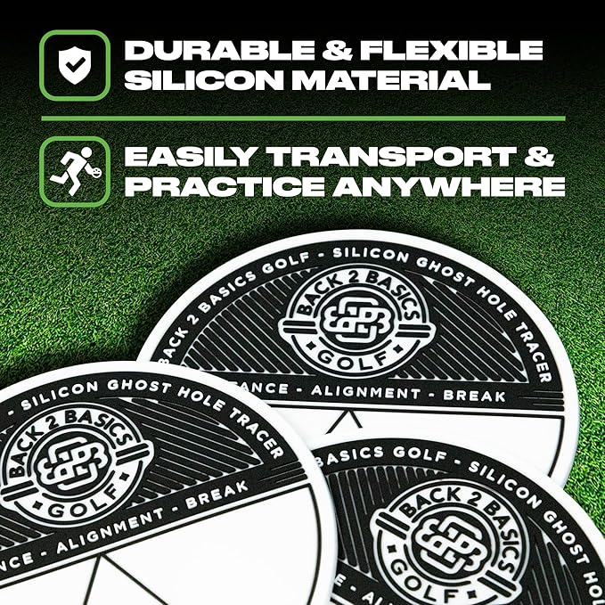 3-Pack Target Ghost Holes Golf Training Set, Portable Outdoor & Indoor Putting Practice Golf Training Putters, Standard 4.25” Targets for Backyard Practice Putting Green, Chipping & Home Drills