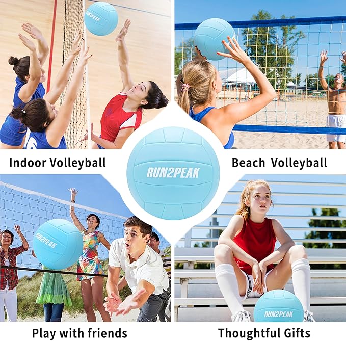 Soft Touch Volleyball Ball Gifts for Teen Girls Kids Youth Team Beginners Durable Volleyballs for Outdoor Indoor Beach Pool Water Play Official Size 5 Training Practice Volley Ball