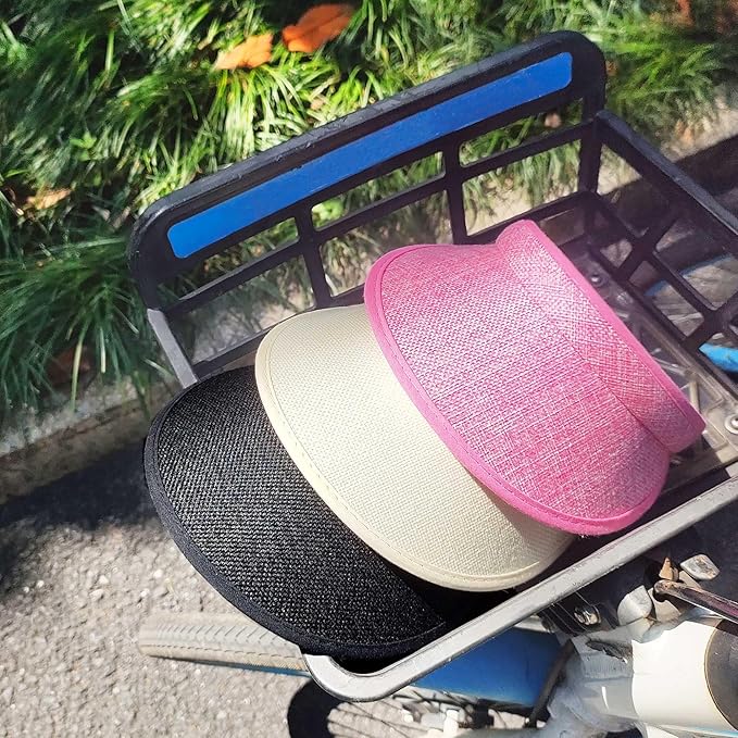 3 Pieces Clip On Visors Women Men Visor Sun Hats Hat Outdoor Sports Golf Beach Travel Tennis Cap