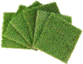 GLOBREEN Artificial Grass Squares Placemats Green Christmas Table Centerpiece Decor Golf Theme Party, Birthday, Baby Shower, Dining, 12" x 12", 6 Pack
