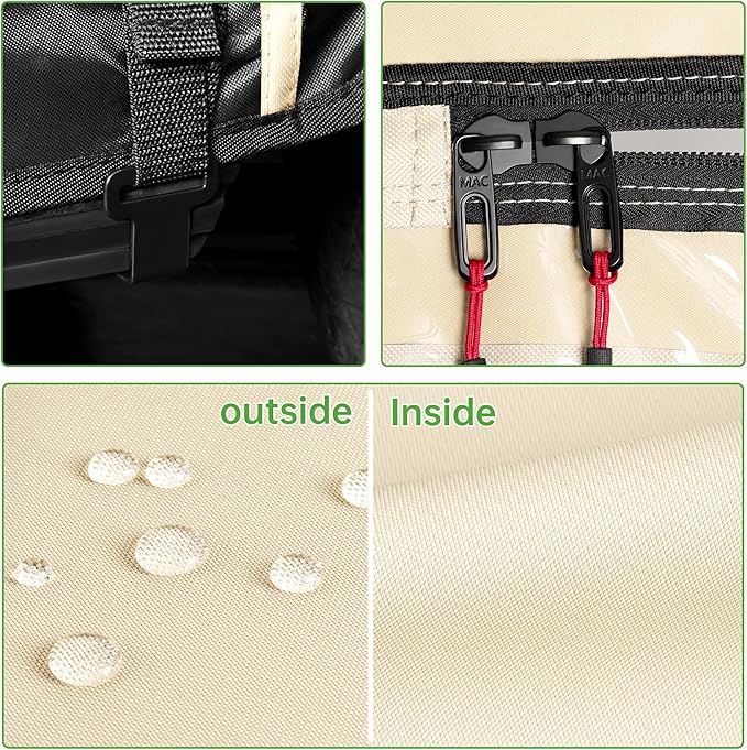 10L0L Golf Cart Enclosure Fit for 2 Passengers EZGO TXT RXV,600D Waterproof Snowproof Golf Buggy Keep Warm Cover, 2 Door Zippers 4-Side Clear Window and 4 Windproof Hooks Golf Cart Rain Cover, Black