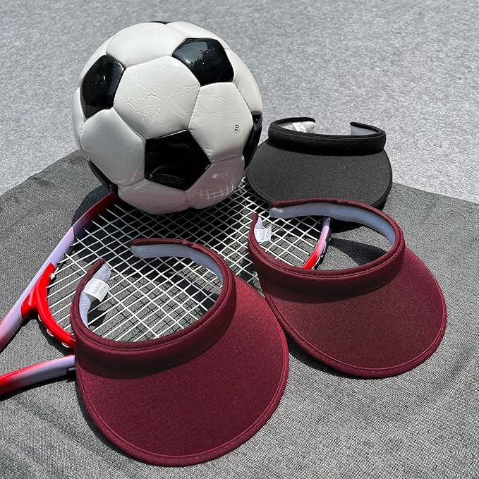 2 Pack Sun Visor Hats Women Men Clip On Wide Brim Visors Hat Outdoor Sports Golf Beach Travel Tennis Caps