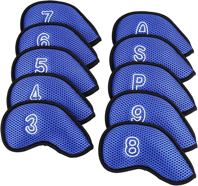 10Pcs/Pack New Meshy Golf Iron Covers Set Golf Club Head Cover Fit Most Irons