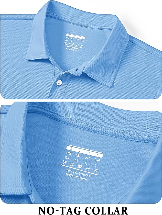 TACVASEN Mens Golf Shirt Dry Fit Mens Polo Shirts Short Sleeve Performance Golf Polos for Men with Collar Work Shirts
