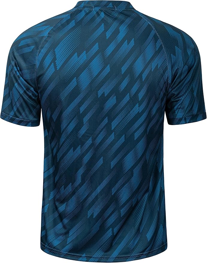 TAPULCO Mens Collarless Golf Shirts Short Sleeve Dry Fit Stretch Casual Breathable Lightweight Tshirts