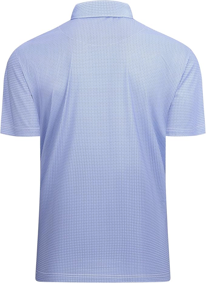 Alex Vando Mens Golf Shirt Moisture Wicking Classic Print Golf Shirts for Men