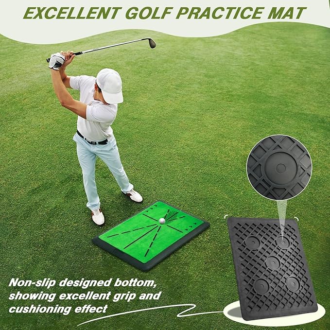 Golf Net, 10x7FT Golf PracticeNet with Swing Mat, Golf Hitting Net for Backyard Driving, Indoor/Outdoor Training Chipping Aid Nets with Targets, Gifts for Men/Dad/Him