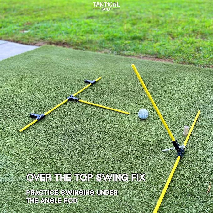 Golf Alignment Guide Sticks – Adjustable Golf Swing & Putting Trainer Aid | Fix Slice, Improve Posture, Ball Position, & Over-The-Top Swing | Indoor/Outdoor Use